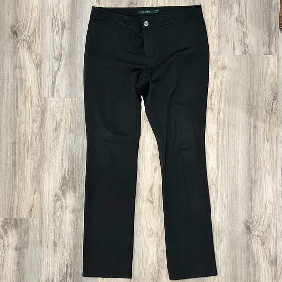 Ralph Lauren Black Boot Cut Pants Straight Leg Dressy Jeans Mid Rise Size 10 - Picture 1 of 7